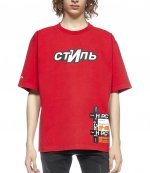 Oversized Sport Red White T- shirt