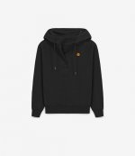 Hooded Cowl Neck Black Sweatshirt