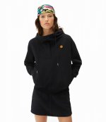 Hooded Cowl Neck Black Sweatshirt
