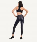 Faux Leather High Waist Black Tight