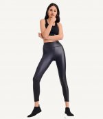 Faux Leather High Waist Black Tight