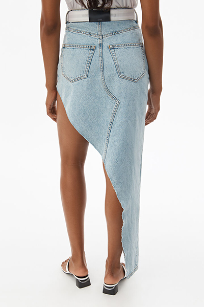 ALEXANDER WANG RUNWAY ASYMETRICAL SKIRT - PEBBLE BLEACH