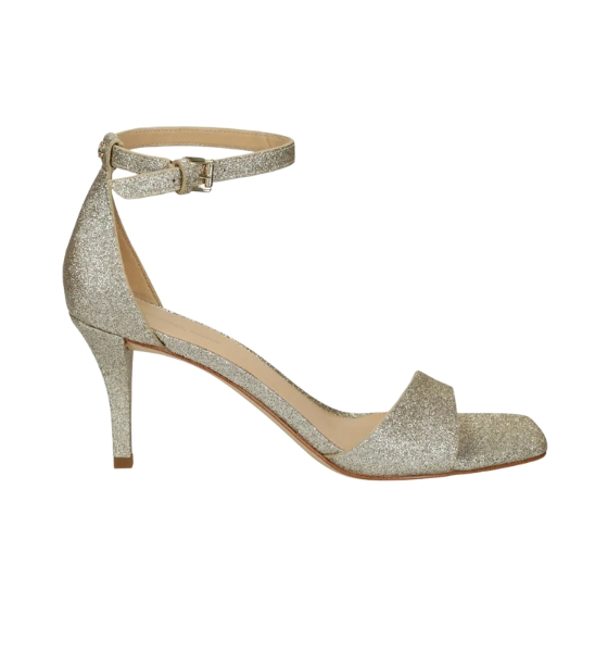 Jaida Pale Gold Glitter Heeled Sandal