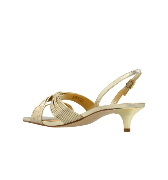 Alessia Pale Gold Metallic Ktten Sandal