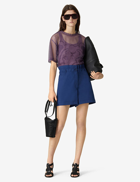 High Waist Elastic Navy Short