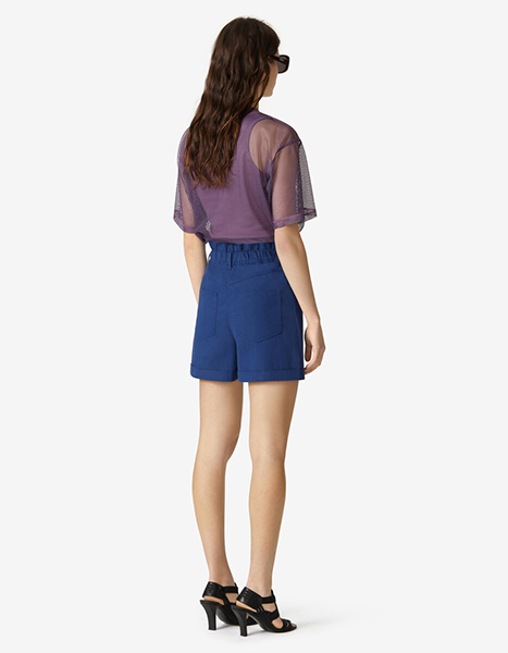High Waist Elastic Navy Short