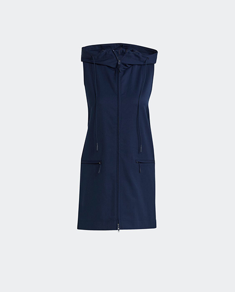 Stretch Navy Hooded Vest