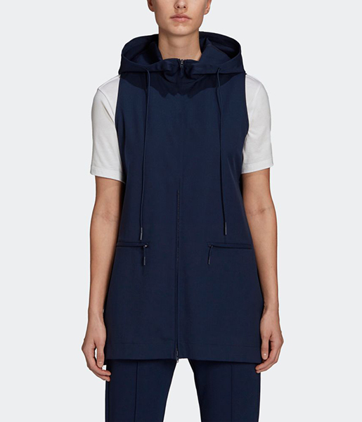 Stretch Navy Hooded Vest