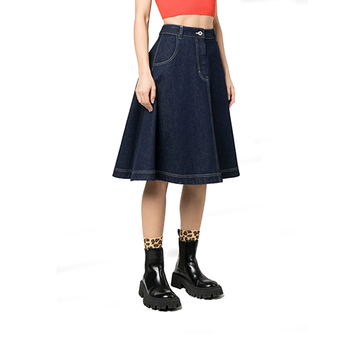 Denim A Line Skirt