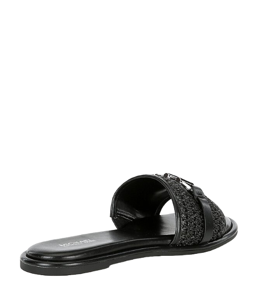 Ember Black Open Wave Rafia Slide