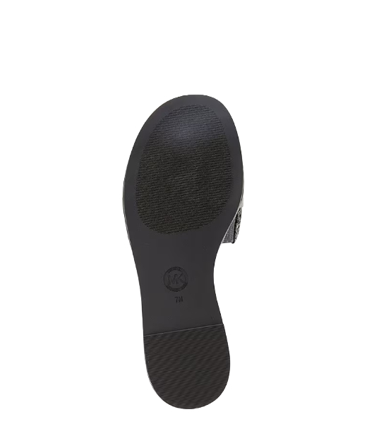Ember Black Open Wave Rafia Slide