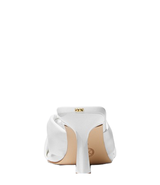 Elena Heeled White Leather Sandal