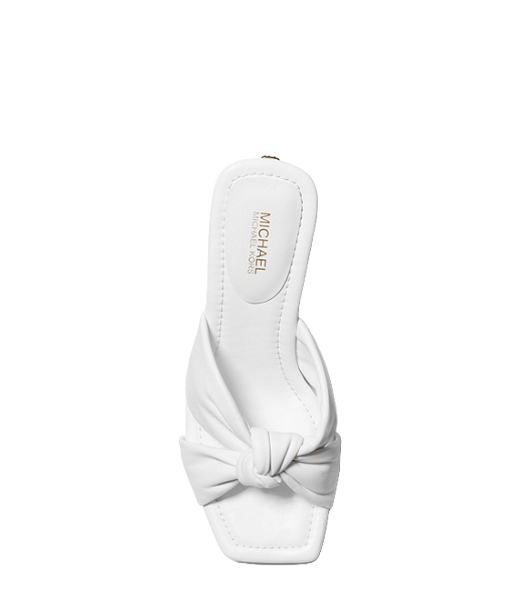 Elena Heeled White Leather Sandal