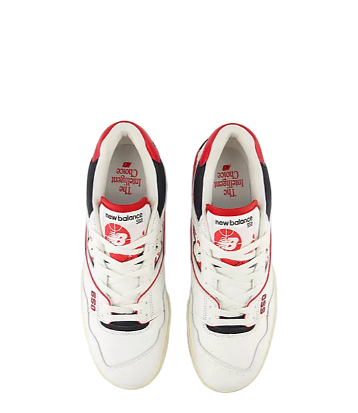 550V Medium Moyen Red White N White Leather Sneaker