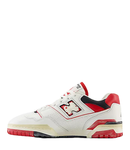 550V Medium Moyen Red White N White Leather Sneaker