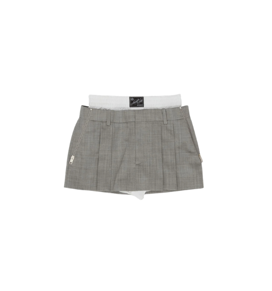 Light Grey Pre-Styled Skort W/ Zipper Details
