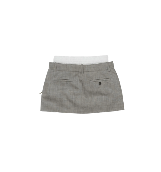 Light Grey Pre-Styled Skort W/ Zipper Details