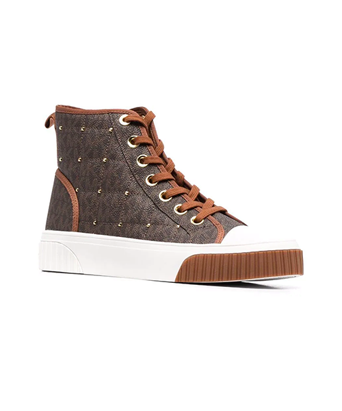 Gertie Brown Mini Logo High Top Sneaker