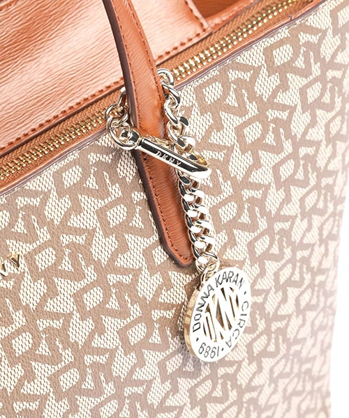 Bryant Medium Zip Brown Logo Tote
