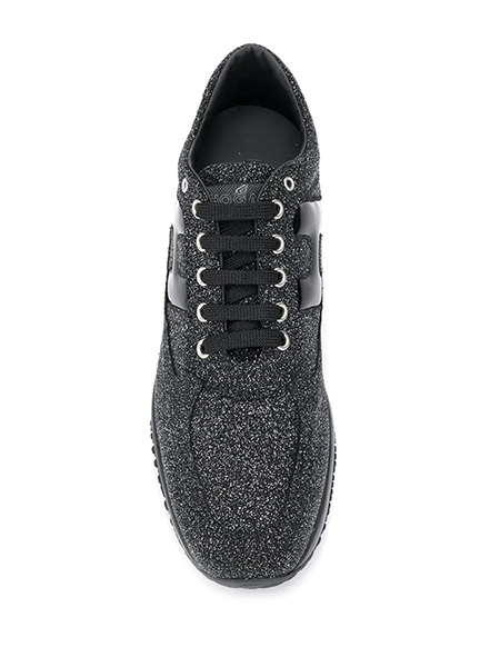 HOGAN INTERACTIVE LAVOR.H SPEZZATA + RICAMO BLACK GLITTER