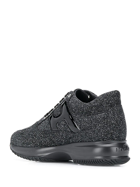 HOGAN INTERACTIVE LAVOR.H SPEZZATA + RICAMO BLACK GLITTER
