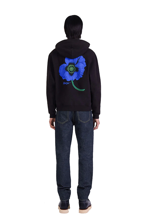 Knitted Cotton Black Zip Up Pullover