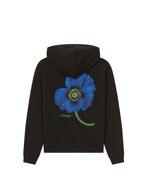 Knitted Cotton Black Zip Up Pullover