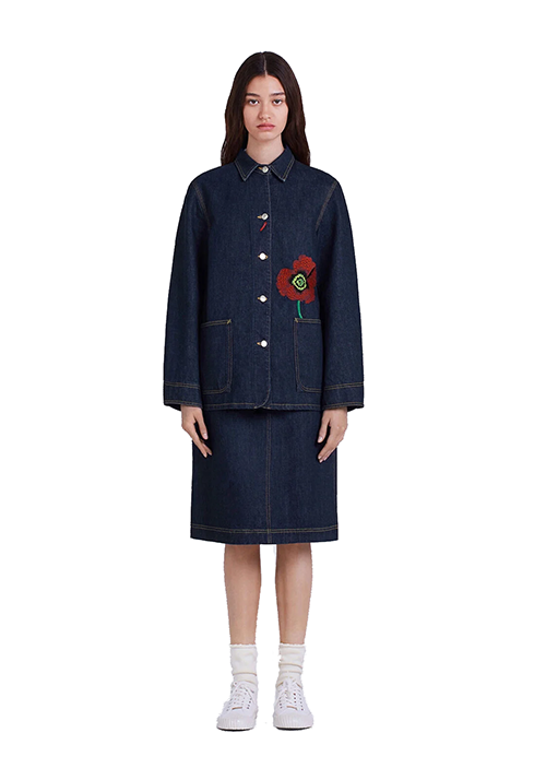 Kenzo Poppy Denim Workwear Jacket