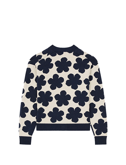 Hana Dots Jacquar Off White Cardigan