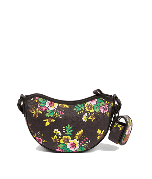 Small Floral Black Shoulder Bag