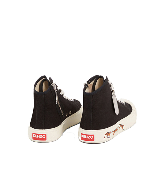 Kenzo School High Top Tiger Logo Black Sneaker