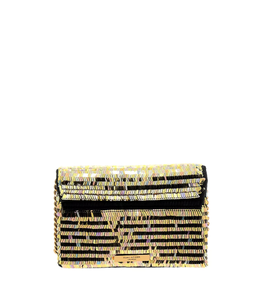 Black GoldMini Kensington Flap Sequin Bag