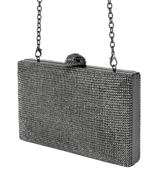 Silver Crystal Kensington Clutch Fabric