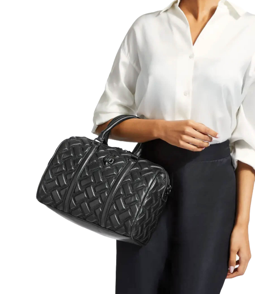 Kensington Black Boston DR Leather Satchel Bag