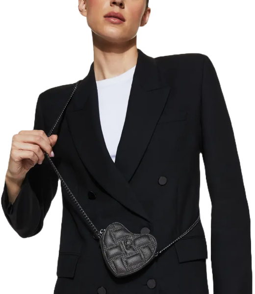 Micro Heart Crossbody DR Gunmetal synthetic