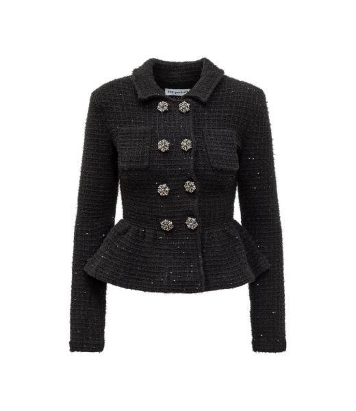 BlackTextured Knit Perlum Jacket