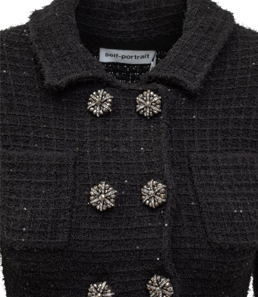 BlackTextured Knit Perlum Jacket