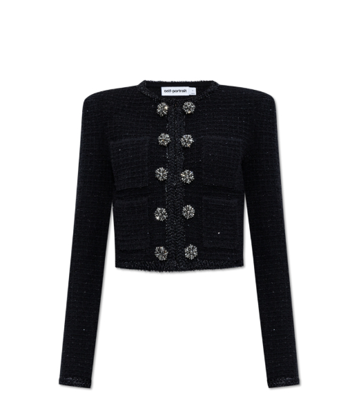 Black Textured Knit Jacket