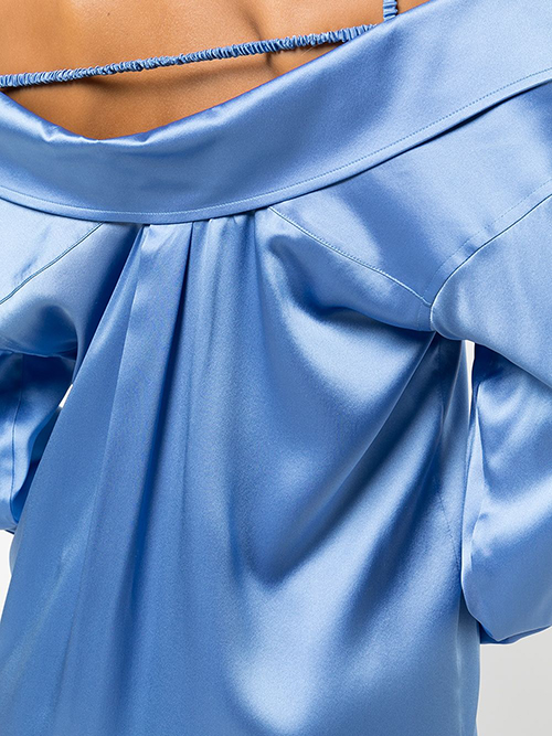 Off The Shoulder Shirt Dress With Scrunchie Strap