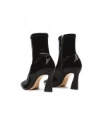 Slim Black Vernish Slim Toe Boot