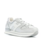 HOGAN H222 ALLACIATO H GRANDE SILVER LEATHER SNEAKER