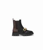 Scarlett Black Brown Leather Bootie