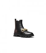 Scarlett Black Brown Leather Bootie