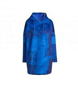 Blue Velvet Space Allover Hoodie Dress
