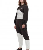 Brown White Wave Elasticated Pants