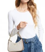 Vanilla Jet Set Charm Logo Shoulder Bag