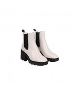 Keisha Light Cream Leather Bootie