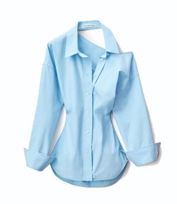Chambray Blue Shirt With Open Back Neckline