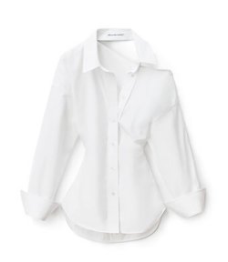 Bright White Shirt With Open Back Neckline