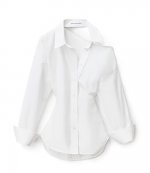 Bright White Shirt With Open Back Neckline